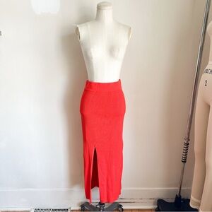 ⭐️3/$30⭐️ (bundle deal) ZARA bright red ribbed midi skirt